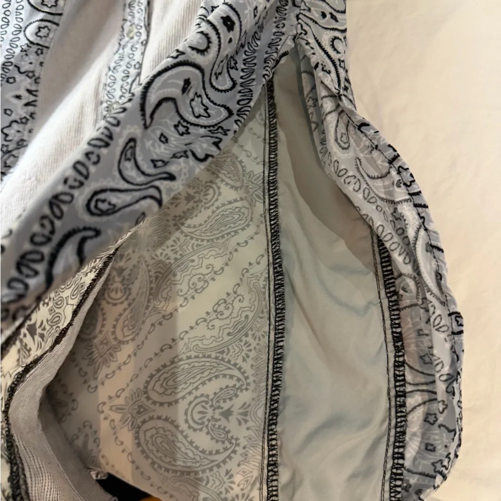 FREE PEOPLE All Patched Up Button Down Shirt Top M - Picture 9 of 10